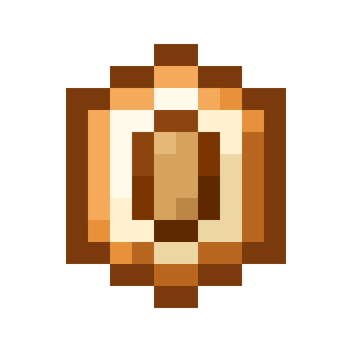 The Ember Hex coin, as it looks in the game.